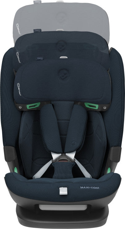 Detaljbilde av stoff og søm på Bilstol Titan Pro2 i-Size 76-150 cm Authentic Blue