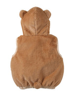 Bjørnekostyme for baby med kunstpelshette bakside
