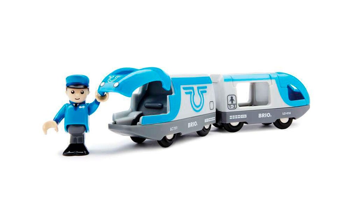 Blått passasjertog med batteridrift fra 3 år - BRIO bakside