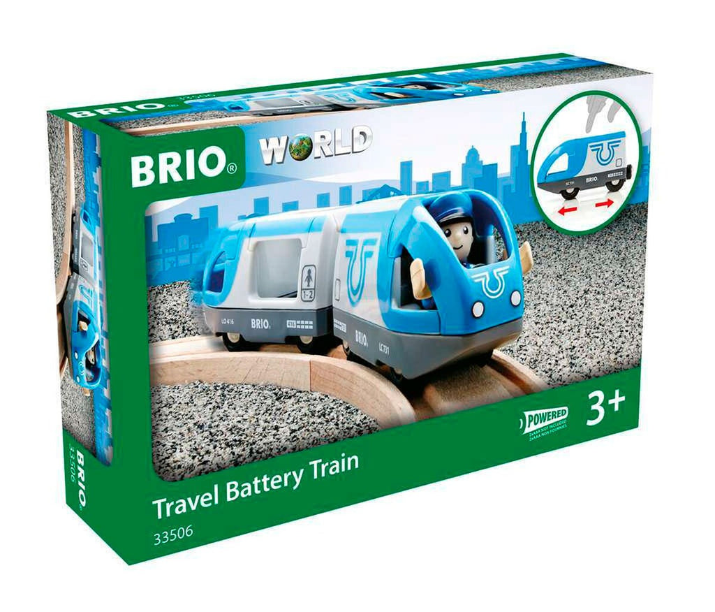 Detaljbilde av Blått passasjertog med batteridrift fra 3 år - BRIO