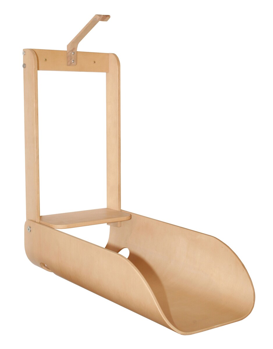 Bakside av bleieholder veggmontert for ca. 16 bleier naturfarget