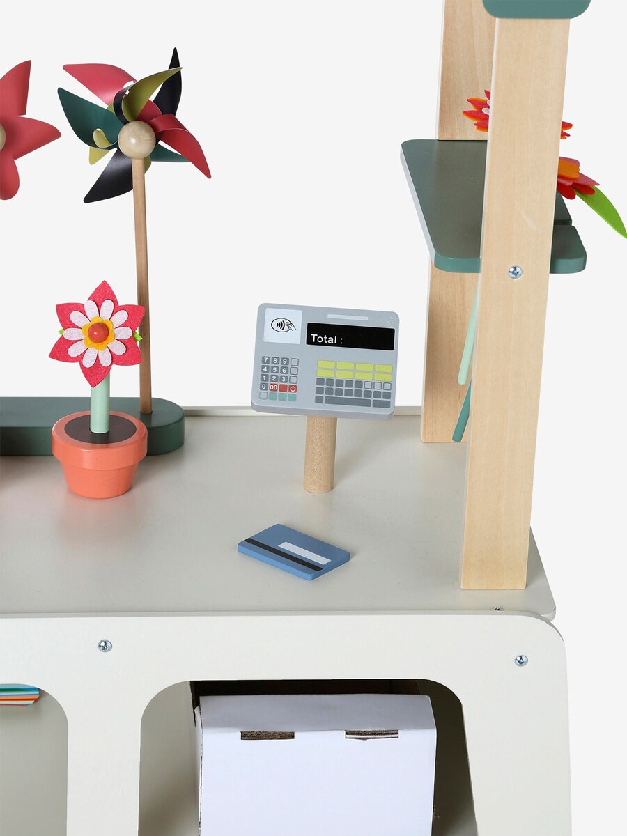 Barn som leker med Blomsterbutikk i FSC®-sertifisert tre med tilbehør