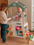 Pakket Blomsterbutikk i FSC®-sertifisert tre med tilbehør klar til bruk