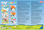 Bluey Colorino fargespill bakside med spillplate og brikker