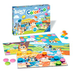 Detalj av fargerike brikker i Bluey Colorino fargespill