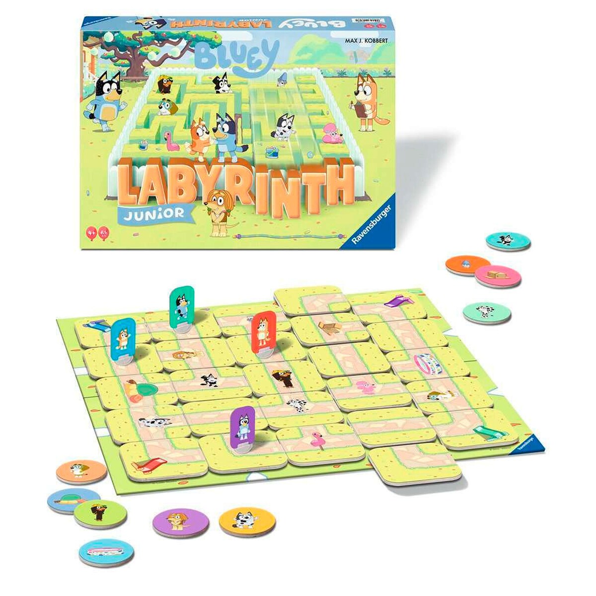 Bluey: Junior Labyrinth brettspill detalj av spillkort