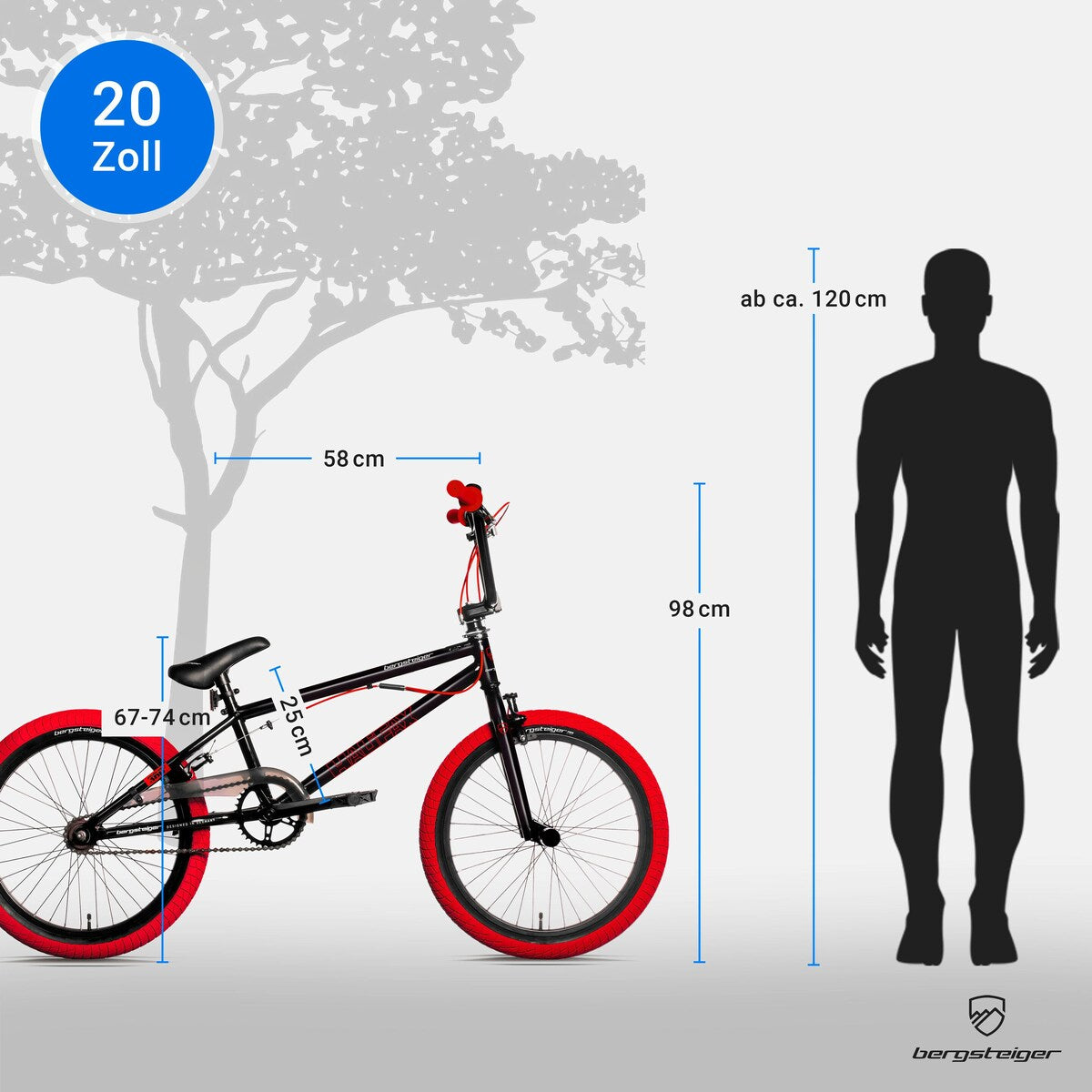 BMX-sykkel Halifax 20 tommer med Hi-Ten stålramme - Bergsteiger