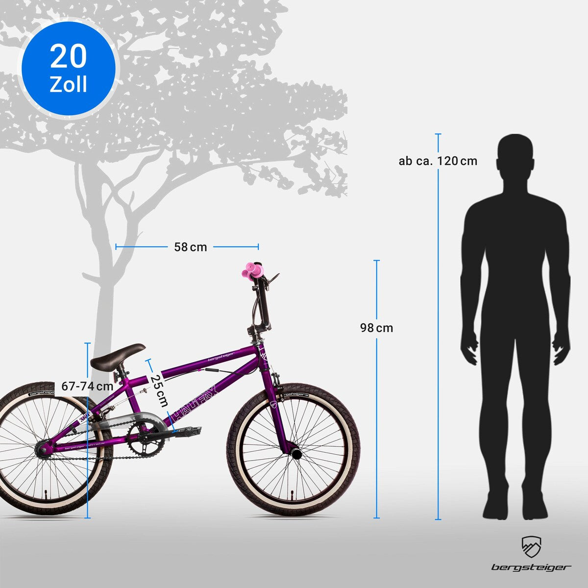BMX-sykkel Halifax 20 tommer med Hi-Ten stålramme - Bergsteiger
