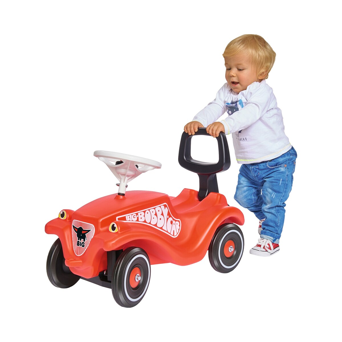 Detalj av Bobby Car Walker gåstøtte og ryggstøtte