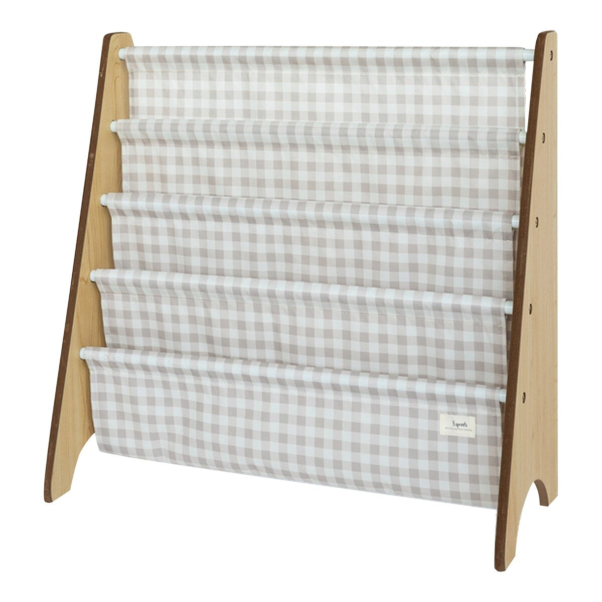 Nærbilde av lomme på Bokhylle med 4 lommer resirkulert polyester 62x61 cm