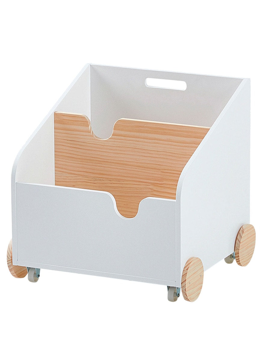 Bokhylle for barn med hjul SCHOOL 44,5x46 cm MDF detalj nærbilde