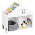 Bokhylle husform med hjul 74x40x69 cm MDF forside