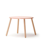 Bord og to krakker for barn aprikos FSC 60x60 cm bakside