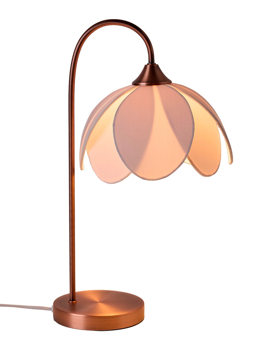 Montert Bordlampe blomst med messingfot 47 cm barnerom på nattbord