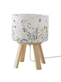 Bordlampe BOTANIK med blomstertrykk for barnerom foran