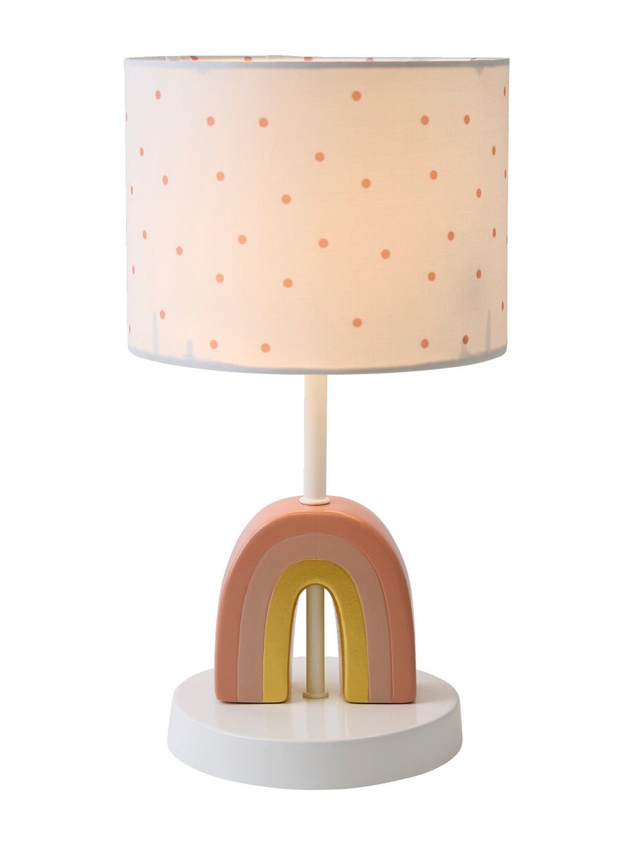 Bordlampe med fargerike prikker og regnbue 32,5 cm detalj av regnbue