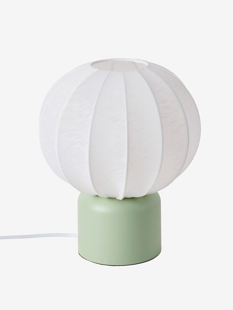 Bordlampe kuleform med metallfot 30 cm til barnerom nærbilde lampeskjerm