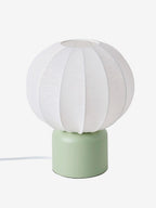 Bordlampe kuleform med metallfot 30 cm til barnerom nærbilde lampeskjerm