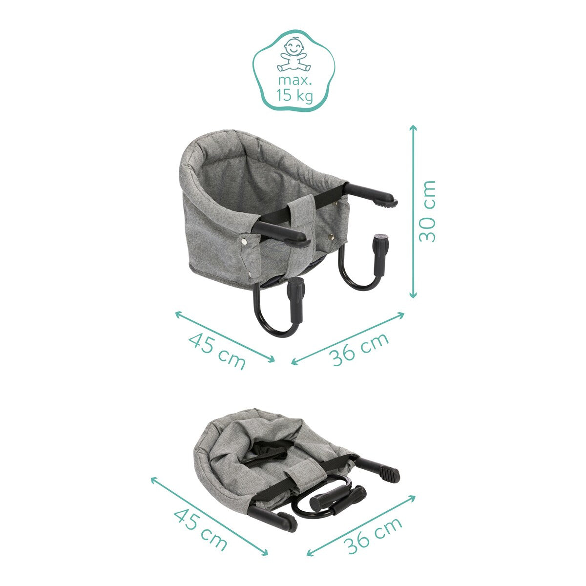 Bordstol Flexi for bordplate 2-8,5 cm fra 6 mnd - babycab