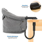 Bordstol sammenleggbar med veske grå melange bakside