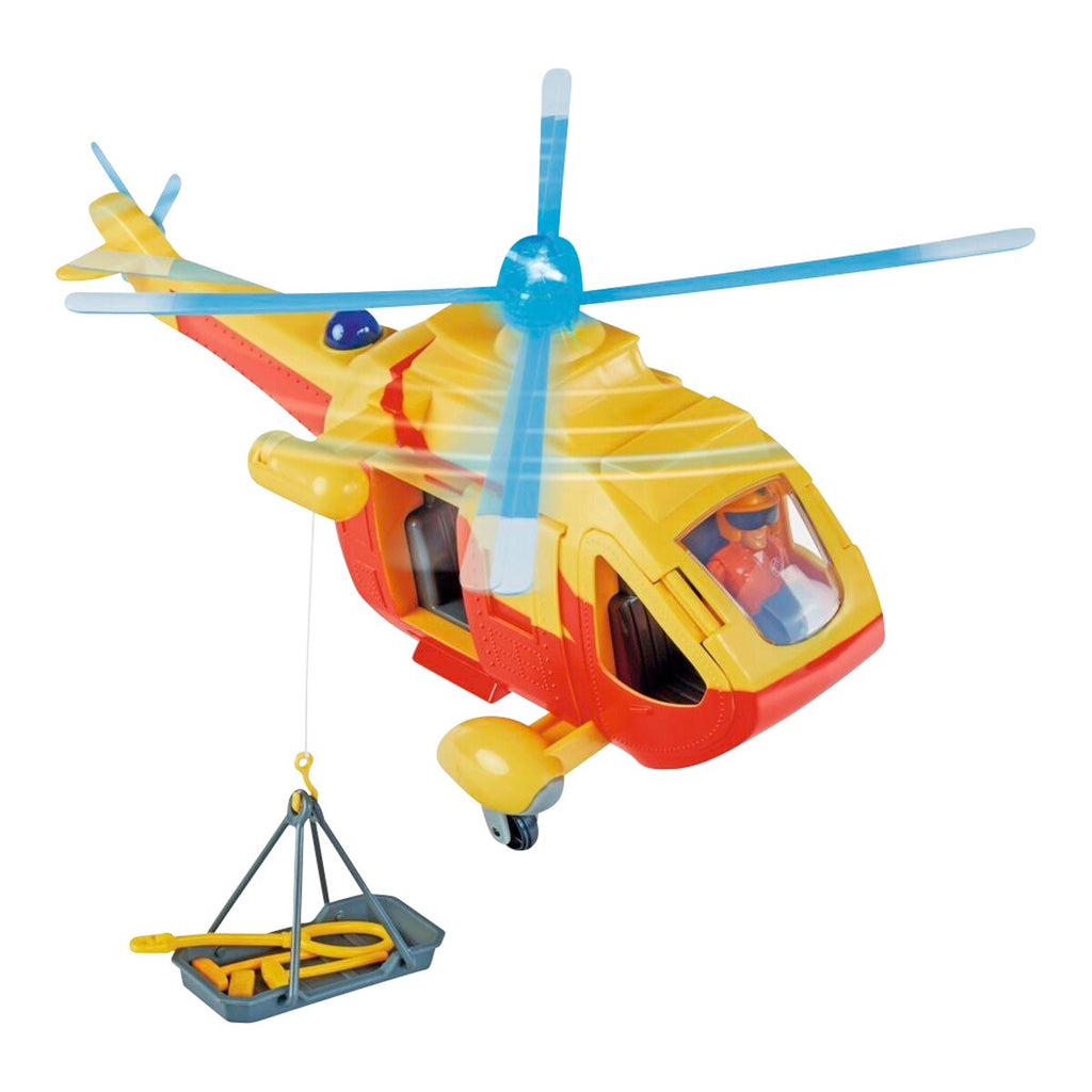 Brannmann Sam helikopter Wallaby II med figur bakside