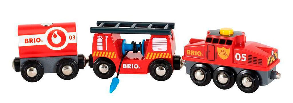 Brannvesen-slukningstog til trebane - BRIO bakside