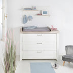 Bred stellekommode Felicia med stelletopp 90 cm høyde bakside
