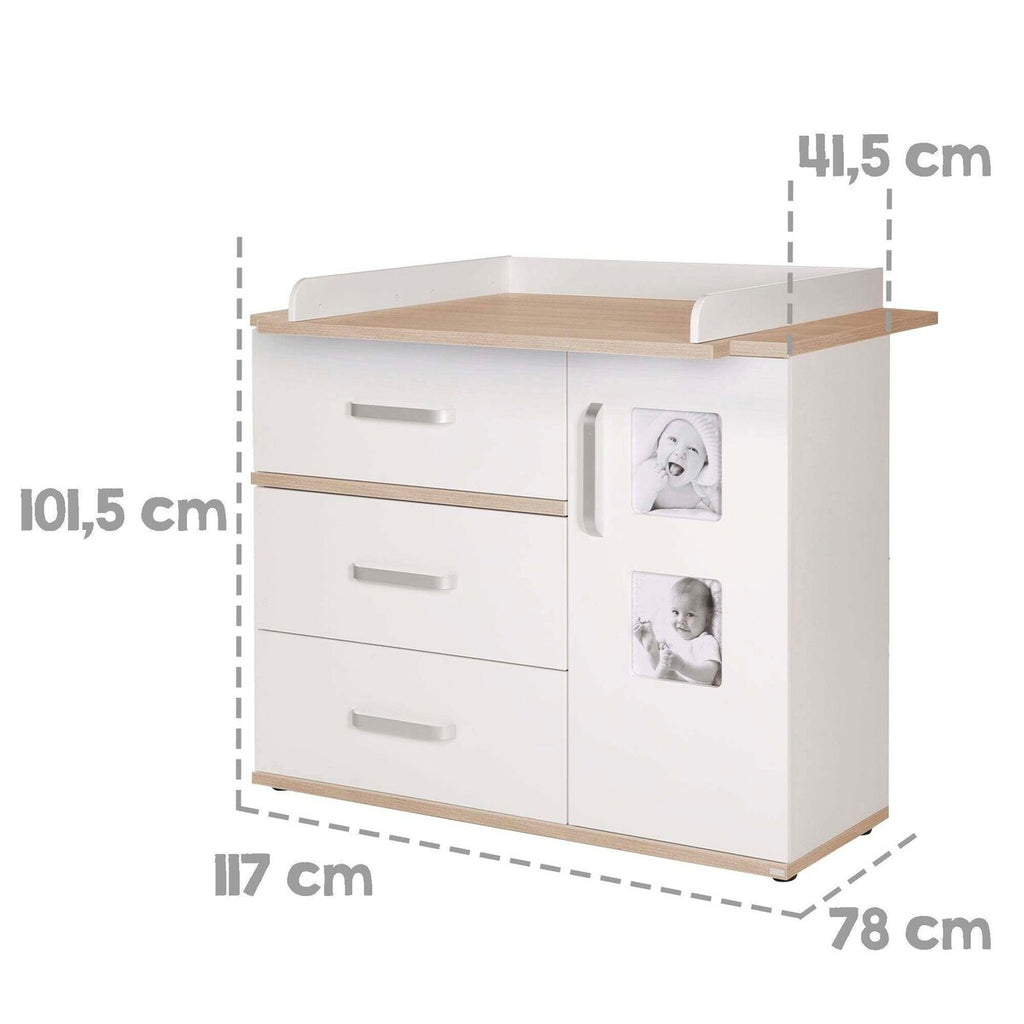 Bred stellekommode Pia 102x117 cm med softclose bakside