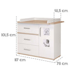 Bred stellekommode Pia 102x117 cm med softclose bakside