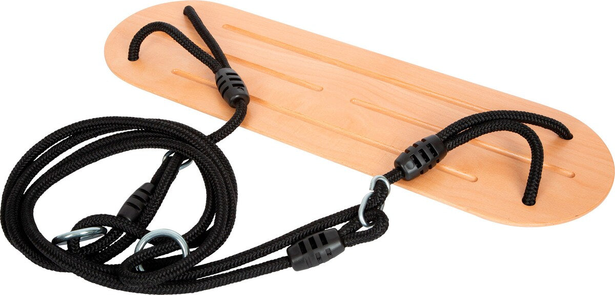 Bretthuske XL Black Line massivt tre med svarte tau med metallringer