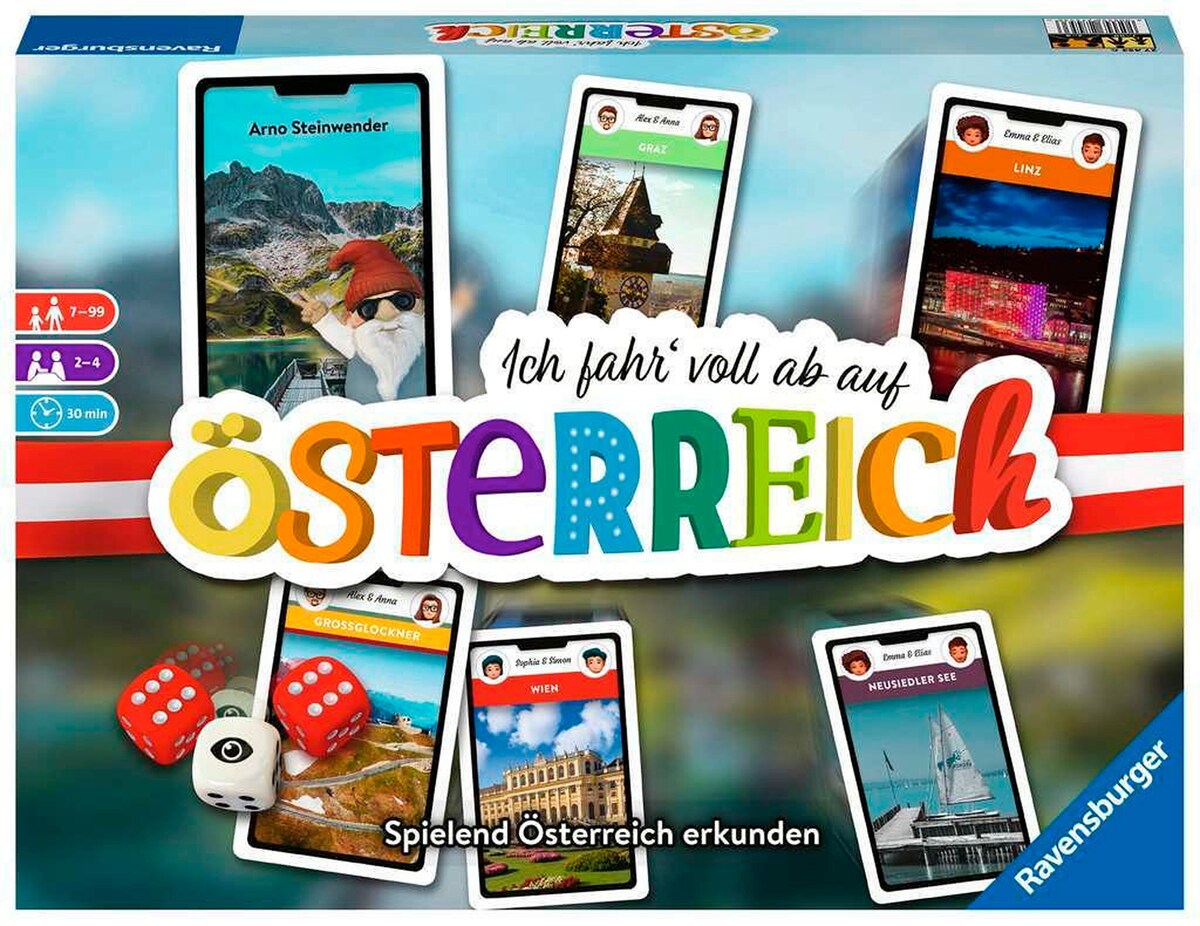 Brettspill Østerrike-utfordring 2-4 spillere fra 3 år fra Ravensburger vist forfra