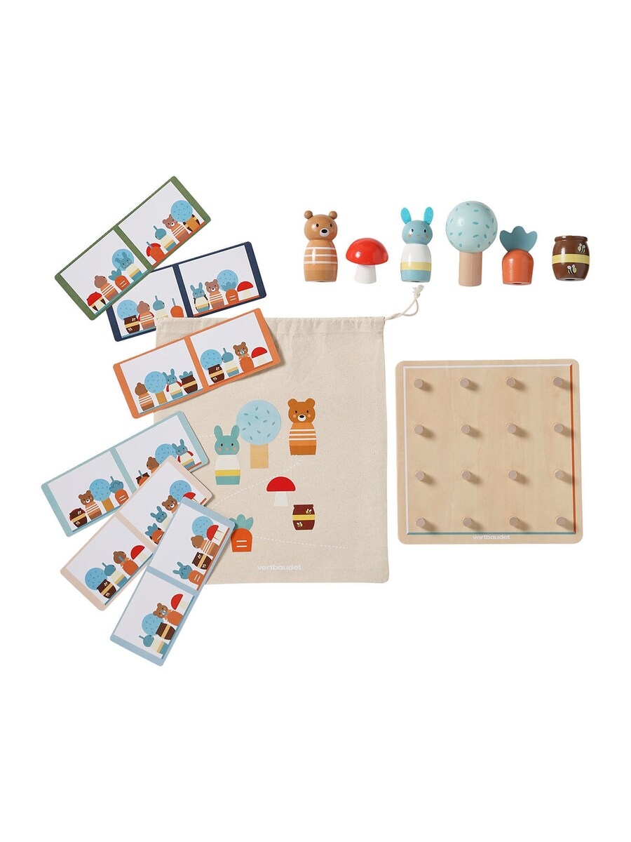 Brettspill skogvenner i tre FSC® 20x20 cm forfra