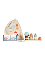 Montert brettspill skogvenner i tre FSC® 20x20 cm med figurer