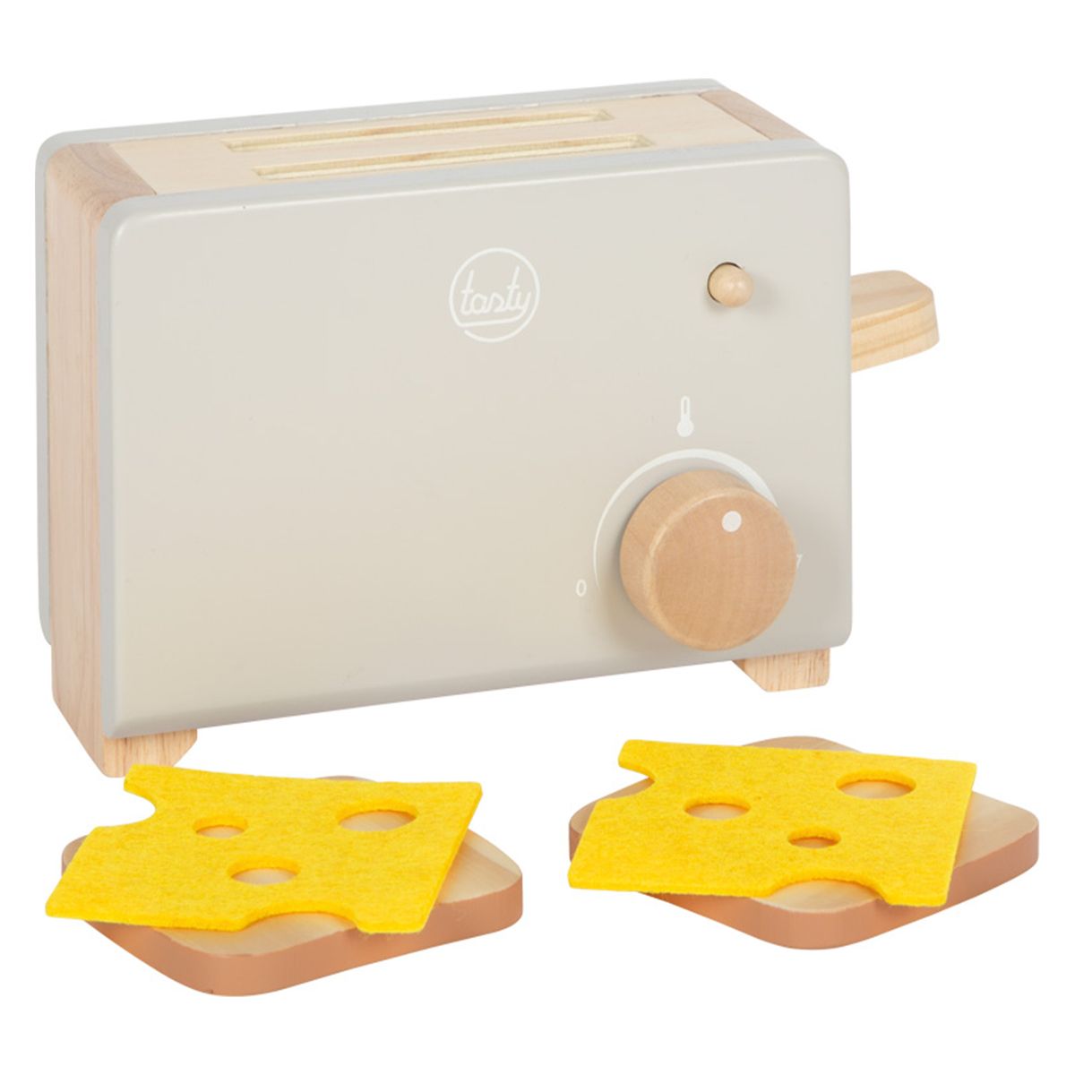 Brødrister i tre 5 deler med toast- og ostskiver - small foot forfra