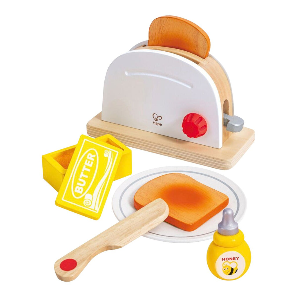 Brødrister-sett pop-up lekemat 18 x 18 x 11 cm fra 2 år fra Hape forfra
