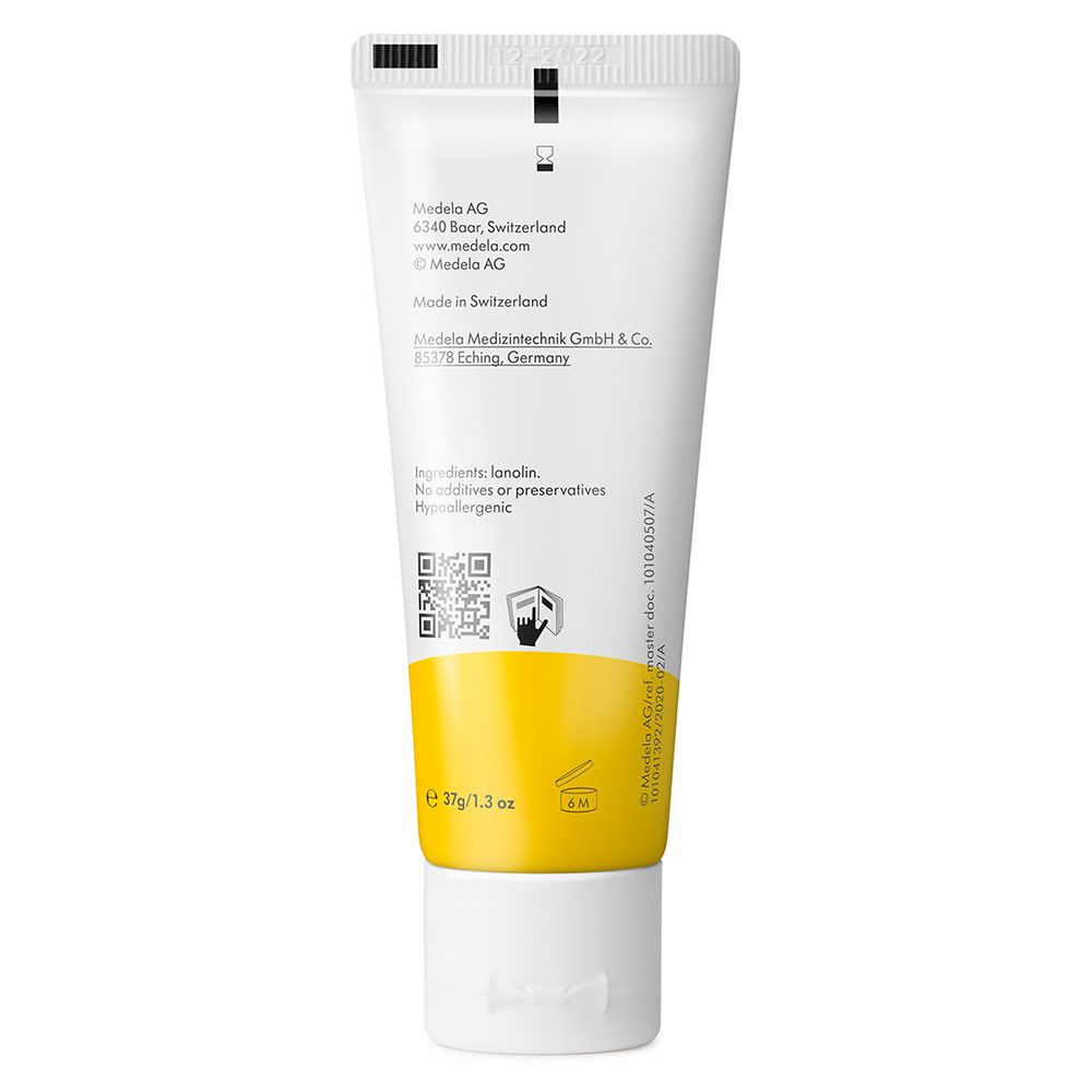 Detaljbilde av tube Brystvortesalve Purelan 37 g med 100 % lanolin