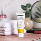 Brystvortesalve Purelan 37 g med 100 % lanolin brukt på hud