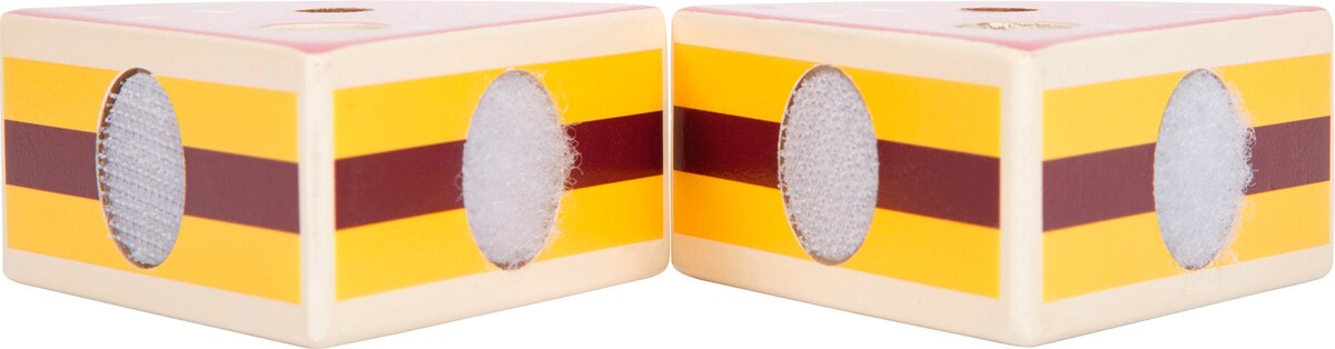 Bursdagskake i tre med borrelås FSC 100% Tasty med krem og strøssel
