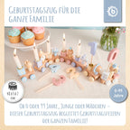 Bursdagstog i tre Scandi-Chic Candy med tall 0-9, bakside