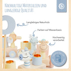 Bursdagstog i tre Scandi-Chic Candy med tall 0-9, nærbilde av tall