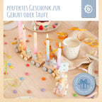 Bursdagstog i tre Scandi-Chic Candy med tall 0-9, lys og vogn detaljer