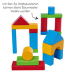 Byggeklosser i tre 50 stk, ekstra store deler, i boks - Eichhorn bakside