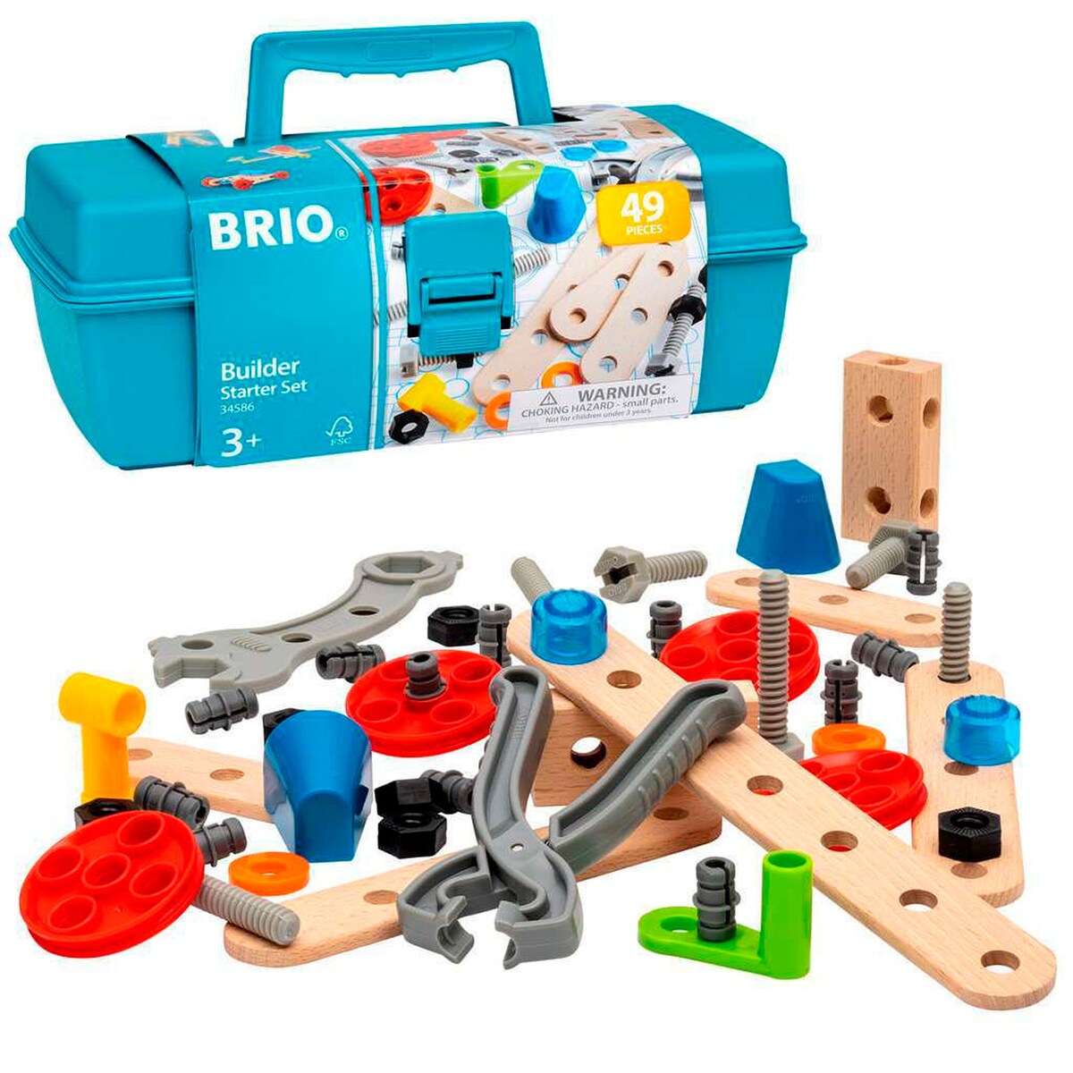 Byggekoffert 49 deler fra 3 år - BRIO Builder forfra