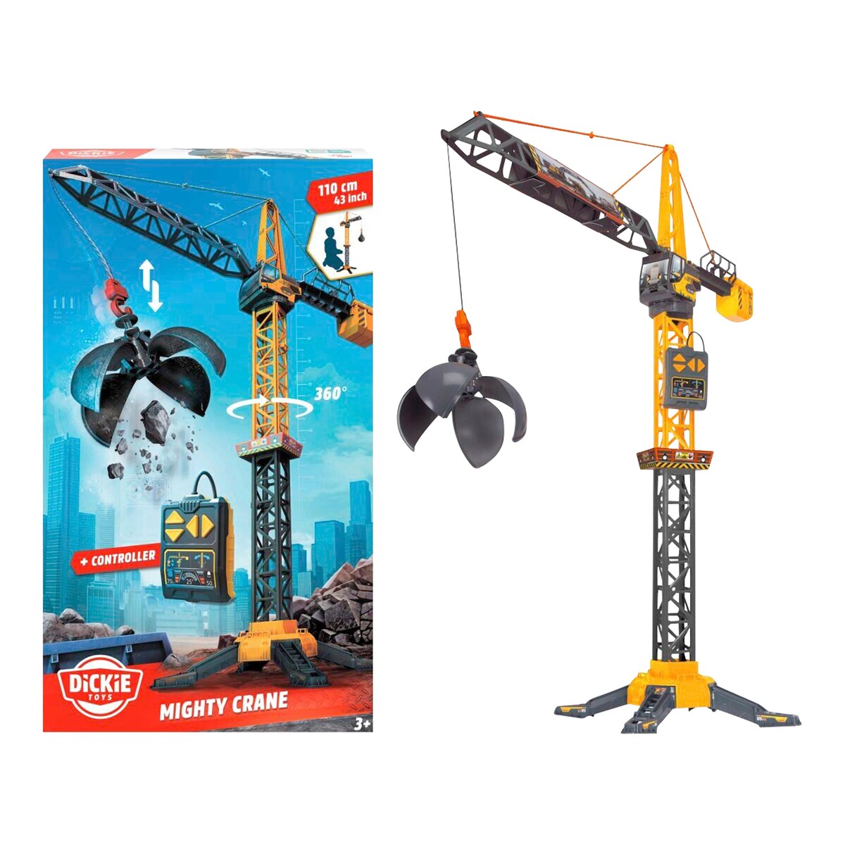 Byggekran Mighty Crane 110 cm med fjernkontroll forfra