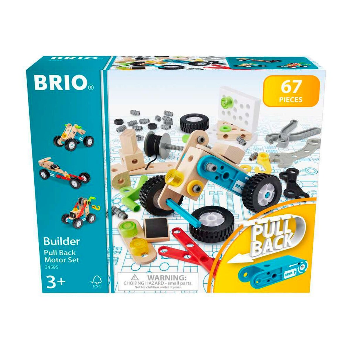 Byggesett med trekkmotor 67 deler fra 3 år - BRIO detalj av trekkmotor