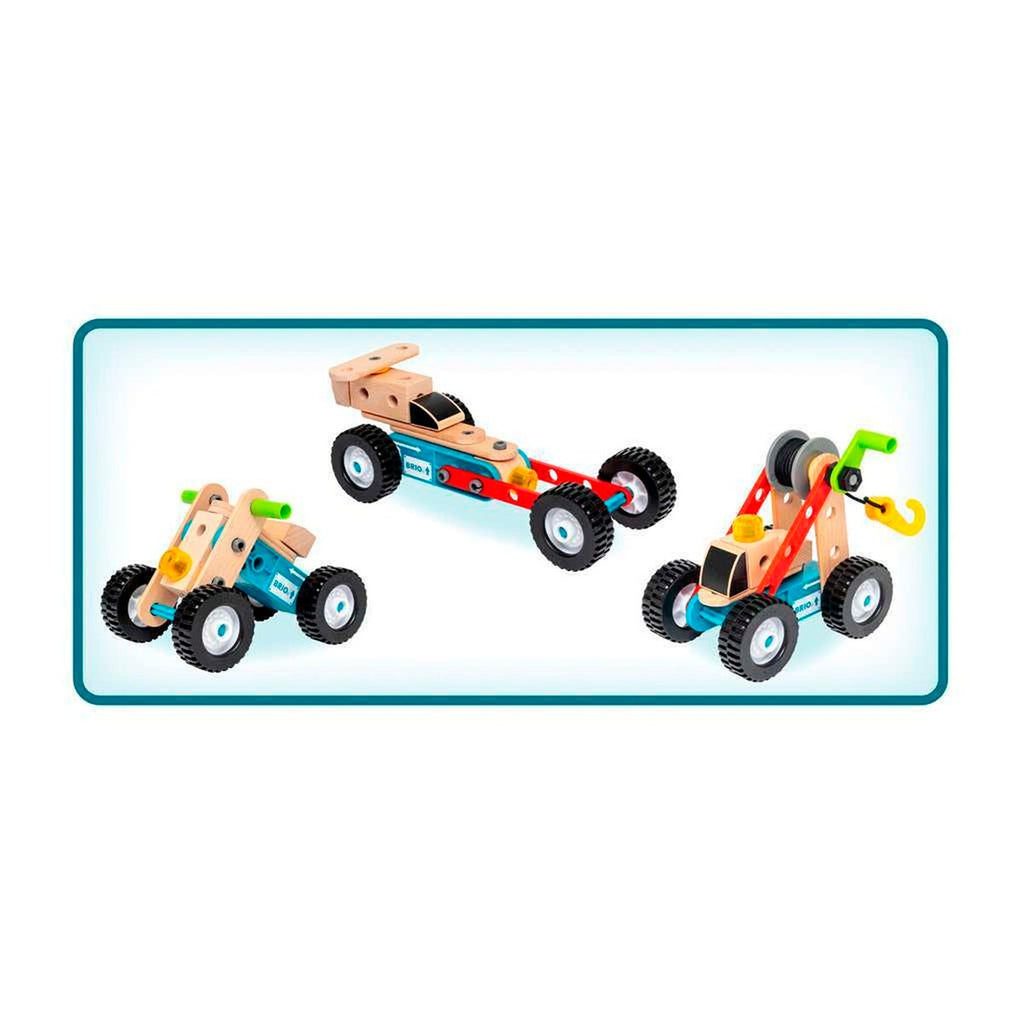 Byggesett med trekkmotor 67 deler fra 3 år - BRIO gummihjul detalj