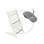 Tripp Trapp pakke i bøk med Newborn Set Deep Grey - Stokke