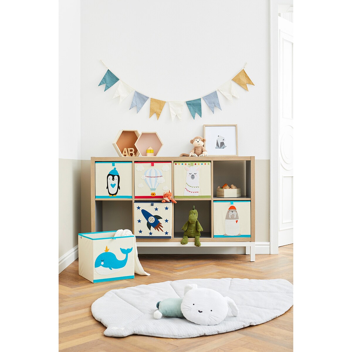 Oppbevaringsboks sammenleggbar 33x33x33 cm polyester - littleworld
