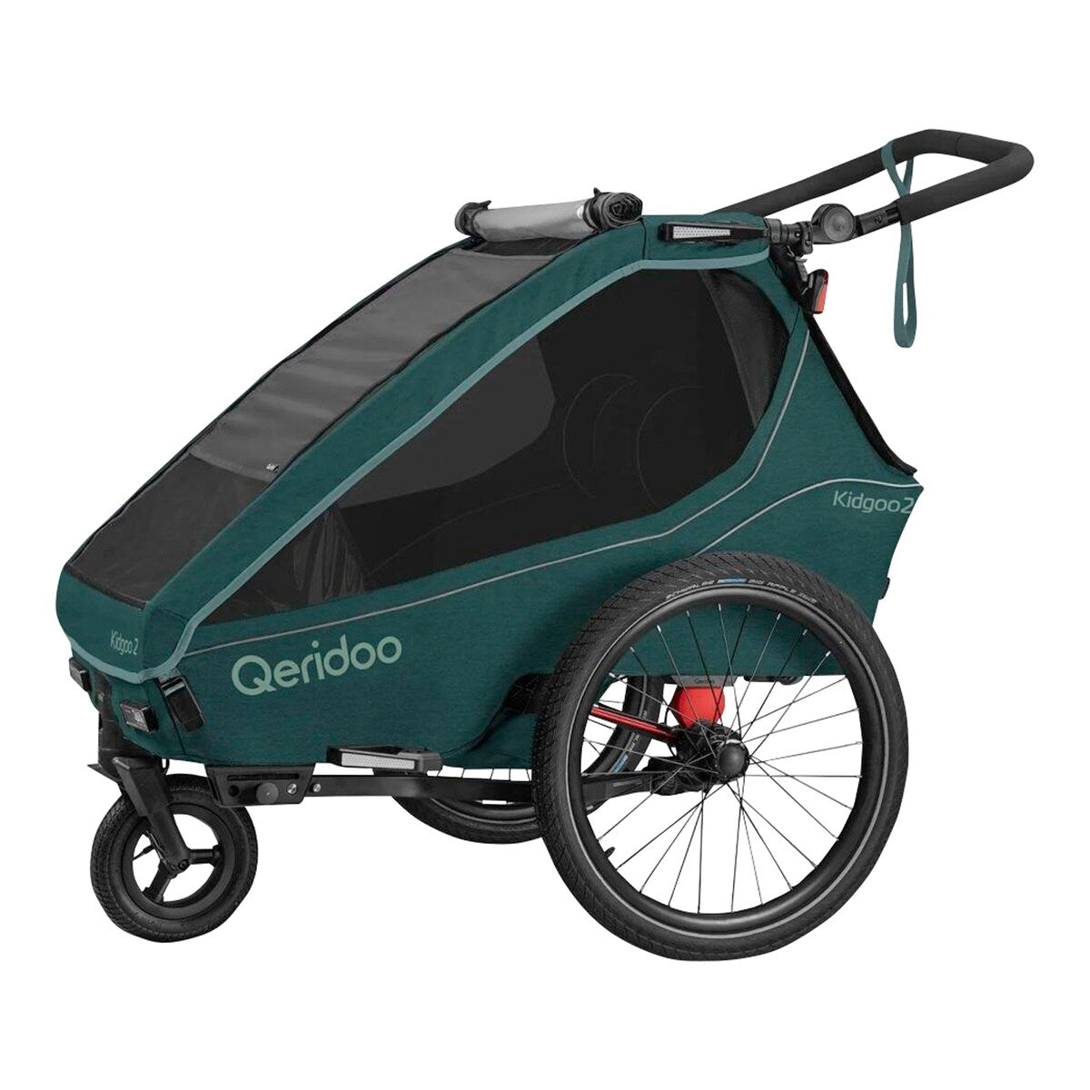 Sykkeltilhenger Kidgoo 2 for 2 barn fra 6 mnd, 40 kg - Qeridoo