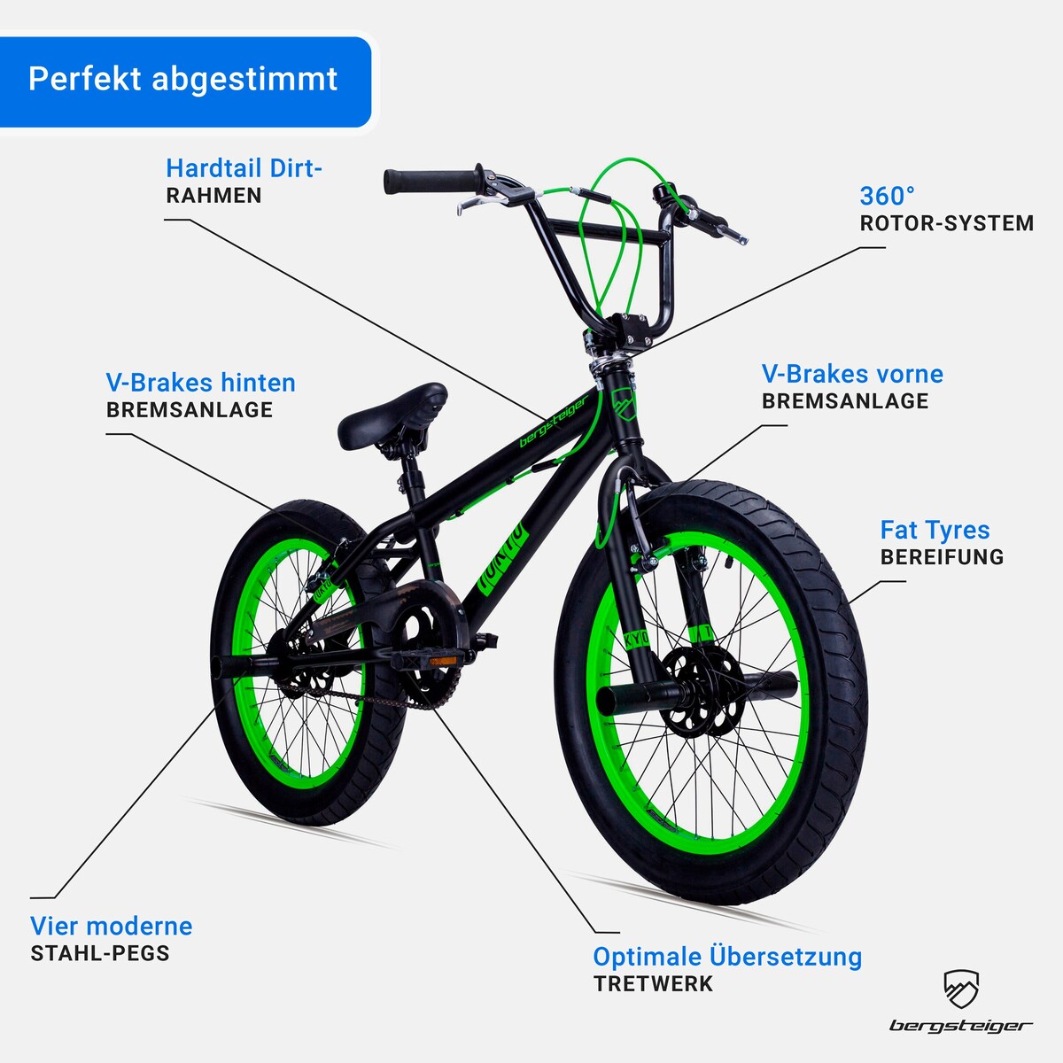 BMX-sykkel Tokyo 20 tommer fatbike med kjedebeskytter - Bergsteiger